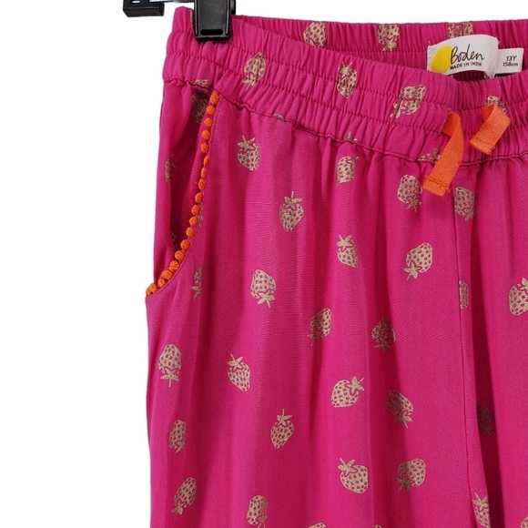 Boden Kid's Gold Strawberry Print Jogger - 13Y - Picture 2 of 6